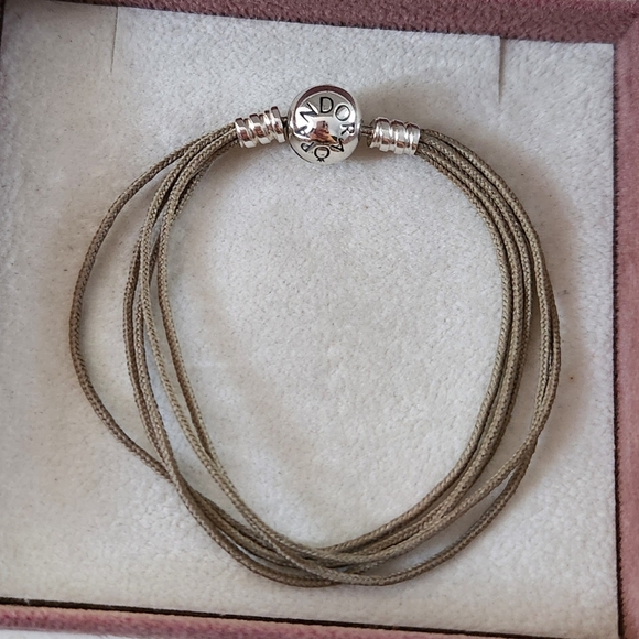 Pandora Multi-Strand Khaki Fabric Bracelet - Picture 4 of 6
